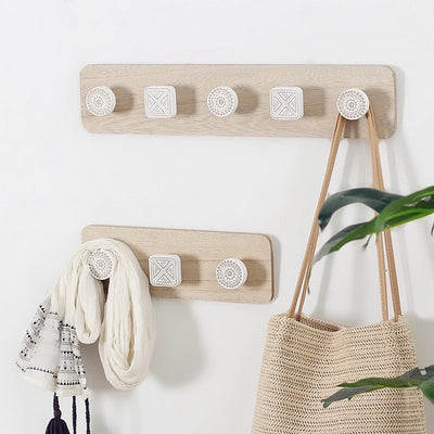Porte Manteau Mural Bois Beige