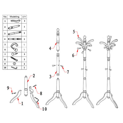 Porte Manteau sur Pied - Pin