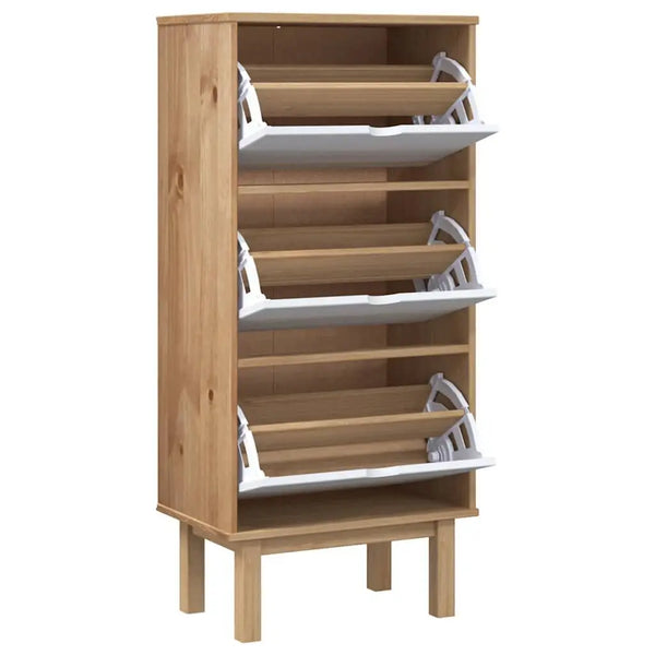Armoire Meuble Blanc à Chaussures avec Portes et Tiroir