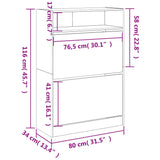 Armoire Meuble Blanc a Chaussures avec Tiroir