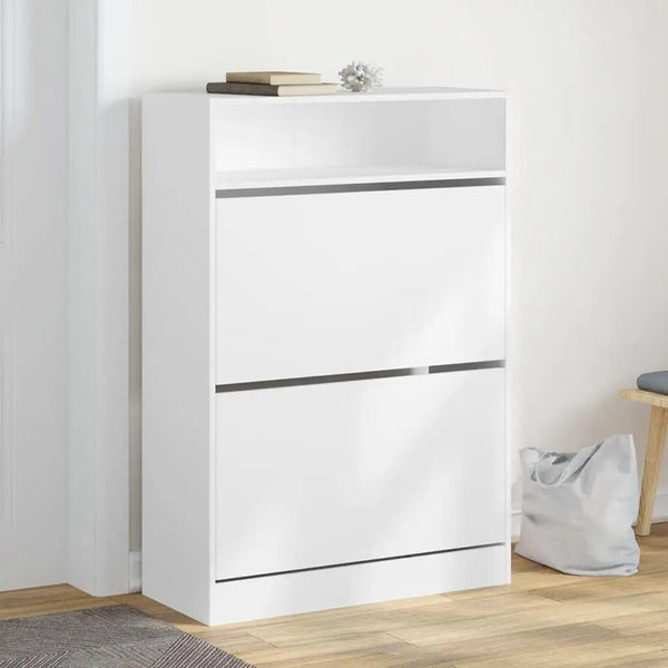 Armoire Meuble Blanc a Chaussures avec Tiroir