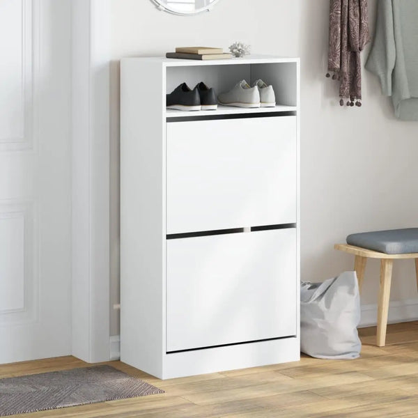 Armoire Meuble Blanc a Chaussures avec Tiroir