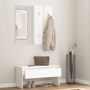 Ensemble Meuble D’entrée Blanc Bois