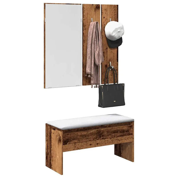 Ensemble Meuble D’entrée Blanc Rustique