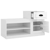 Meuble a Chaussure 2 Abattants Blanc Brillant
