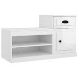 Meuble a Chaussure 2 Abattants Blanc Brillant