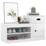 Meuble a Chaussure 2 Abattants Blanc Brillant