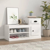 Meuble a Chaussure 2 Abattants Blanc Brillant