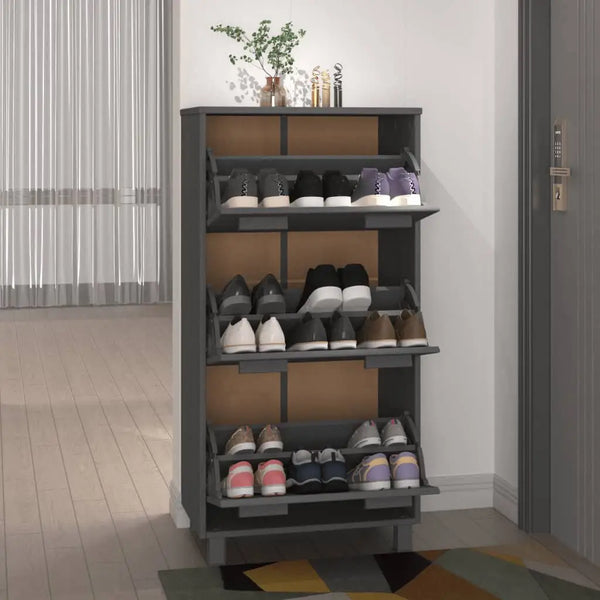 Meuble a Chaussure Blanc et Gris
