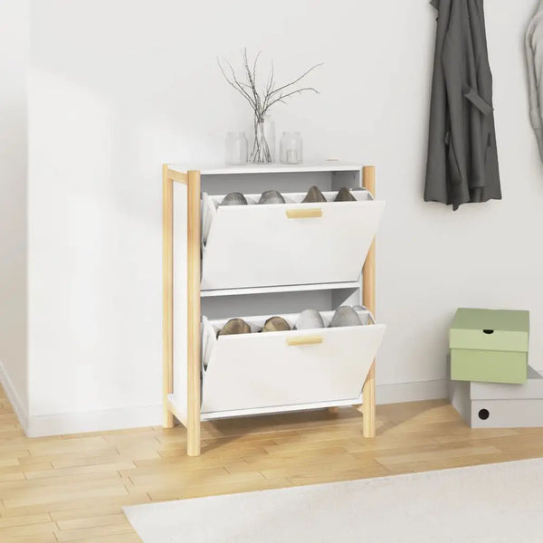 Meuble a Chaussure Bois et Blanc