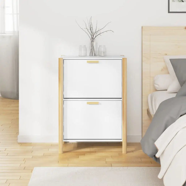 Meuble a Chaussure Bois et Blanc