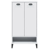 Meuble à Chaussures 2 Portes avec étagère Blanc