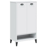 Meuble à Chaussures 2 Portes avec étagère Blanc