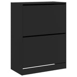Meuble a Chaussures 3 Portes Noir avec étagère
