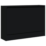 Meuble a Chaussures 3 Portes Noir avec étagère