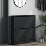 Meuble a Chaussures 3 Portes Noir avec étagère