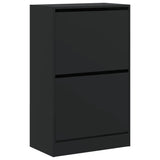 Meuble a Chaussures 3 Portes Noir avec étagère