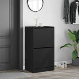 Meuble a Chaussures 3 Portes Noir avec étagère