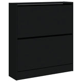 Meuble a Chaussures 3 Portes Noir avec étagère