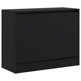 Meuble a Chaussures 3 Portes Noir avec étagère