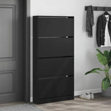 Meuble a Chaussures 3 Portes Noir avec étagère