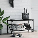 Meuble a Chaussures 3 Portes Noires avec étagères