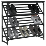 Meuble a Chaussures 3 Portes Noires avec étagères