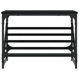 Meuble a Chaussures 3 Portes Noires avec étagères