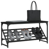 Meuble a Chaussures 3 Portes Noires avec étagères