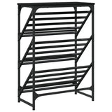 Meuble a Chaussures 3 Portes Noires avec étagères