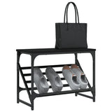 Meuble a Chaussures 3 Portes Noires avec étagères