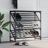 Meuble a Chaussures 3 Portes Noires avec étagères