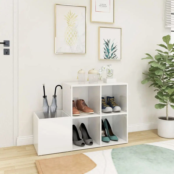 Meuble à Chaussures Brillant Blanc ou Crème