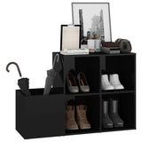 Meuble à Chaussures Noir Laqué