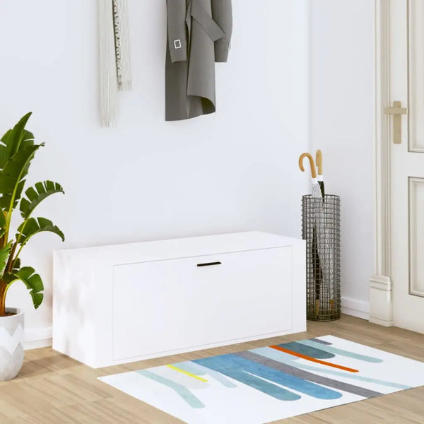 Meuble Chaussure Blanc et Bois