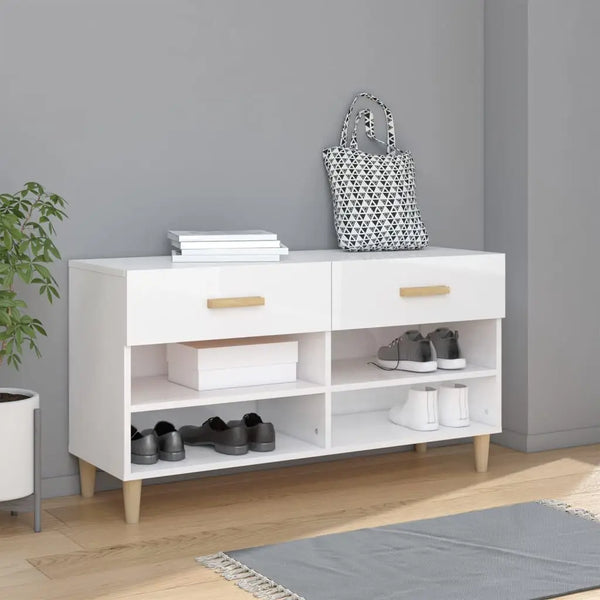 Meuble Chaussure Design Blanc Laqué