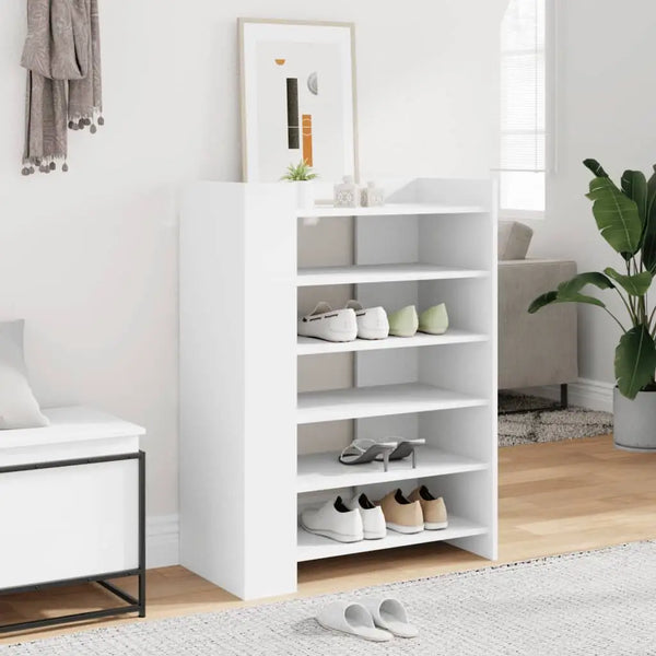 Meuble Chaussure Entrée Blanc et Bois