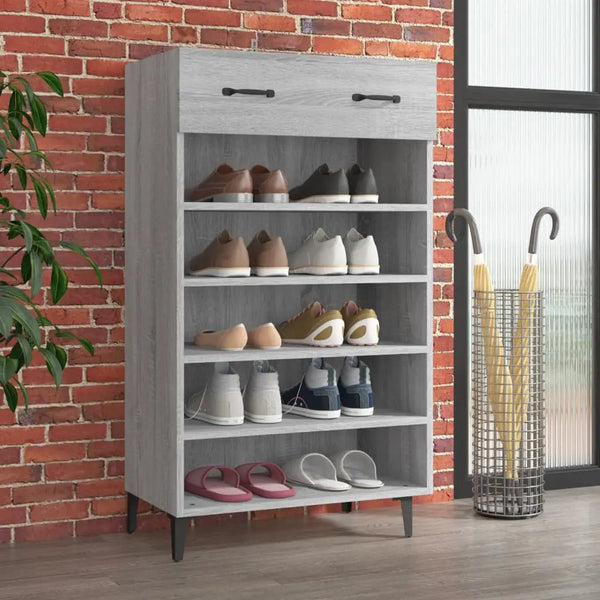 Meuble Chaussure Laque Gris