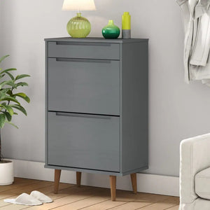 Meuble Chaussure Metal Gris