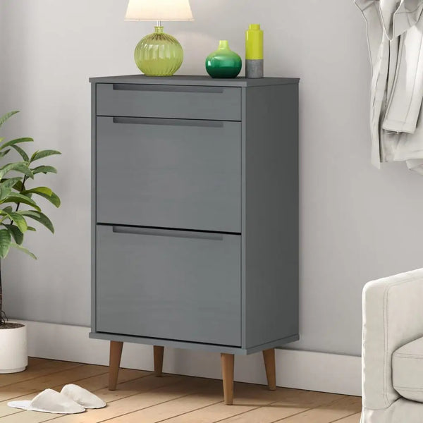 Meuble Chaussure Metal Gris
