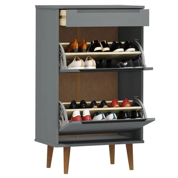 Meuble Chaussure Metal Gris
