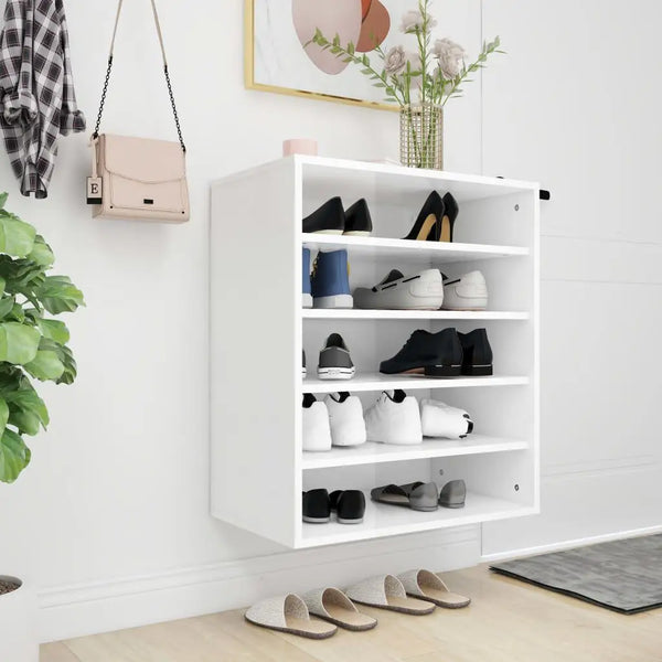 Meuble Chaussures Blanc Brillant