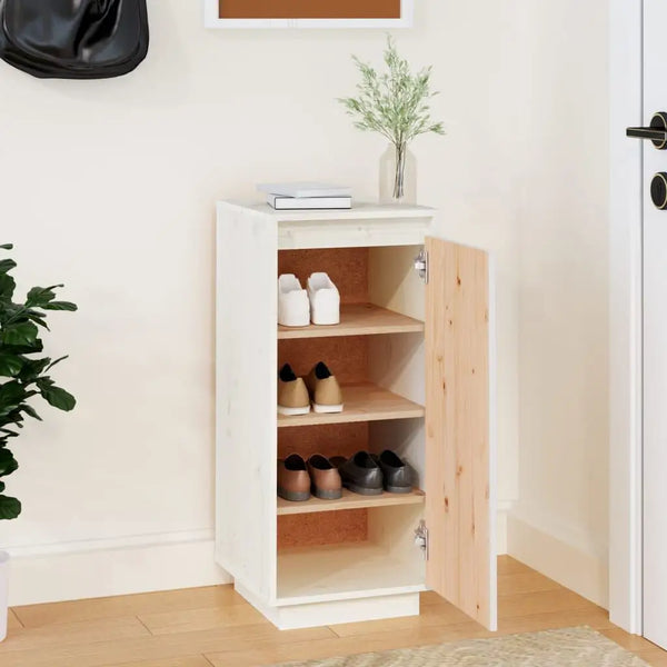 Meuble Chaussures Blanc et Bois