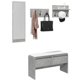 Meuble D’entrée Porte Manteau Miroir et Range Chaussures Intégré