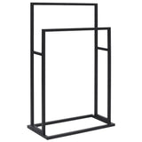 Porte Serviette Salle de Bain Noir sur Pied