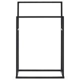 Porte Serviette Salle de Bain Noir sur Pied
