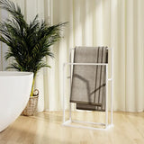 Porte Serviette Salle de Bain sur Pied Blanc