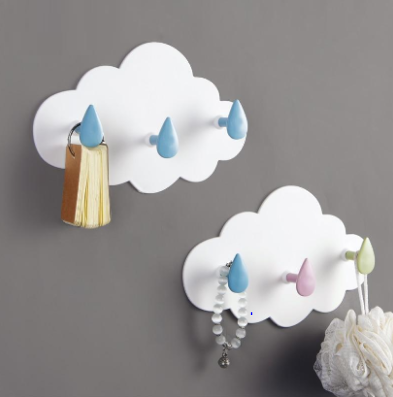 Porte Manteau Enfant Nuages Colorés