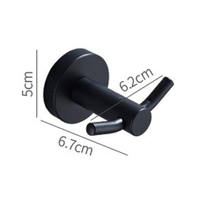 Crochet Porte Manteau <br> Deux Crochets Noir