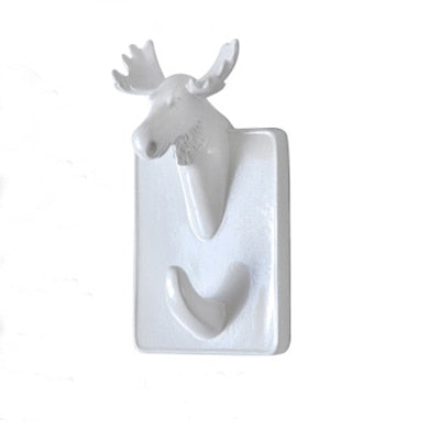 Crochet Porte Manteau Renne Blanc